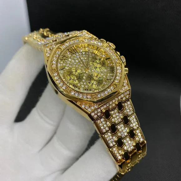 Luxury Iced Out Men's Duo Color Best Quality Luxury Brand Watch